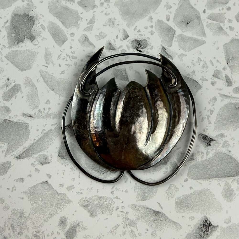 Vintage Silver Art Nouveau Floral Brooch Pin Tulip unmarked